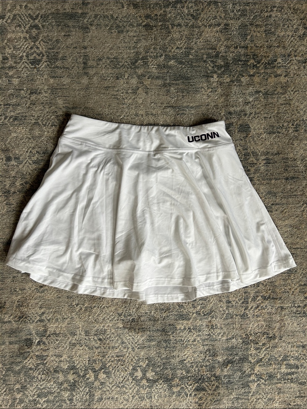 White UConn Athletic Tennis Skirt